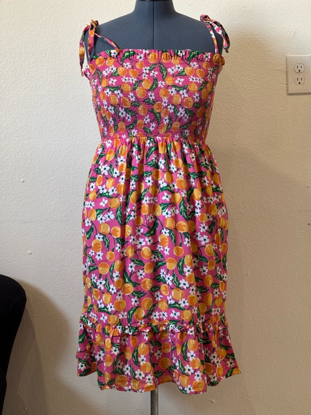 Draper James Pink Floral & Citrus Print Sundress